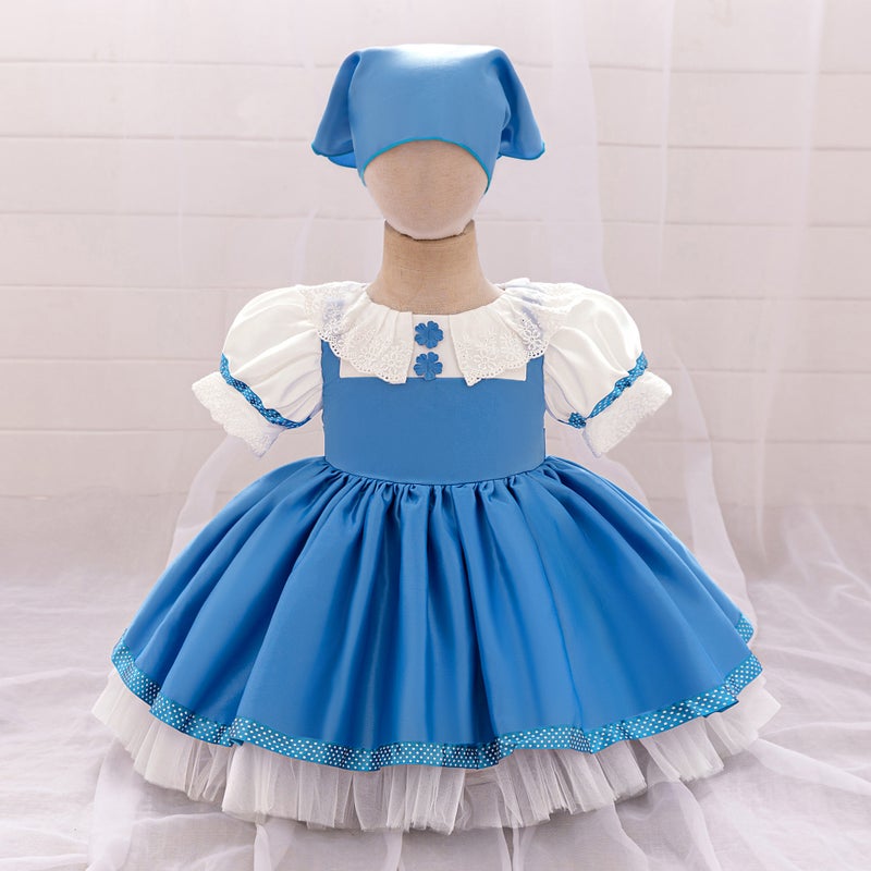 Masha And The Bear Anime Girl Princess Dress Cosplay Coat Satin Girl Dress Hat - Image 3